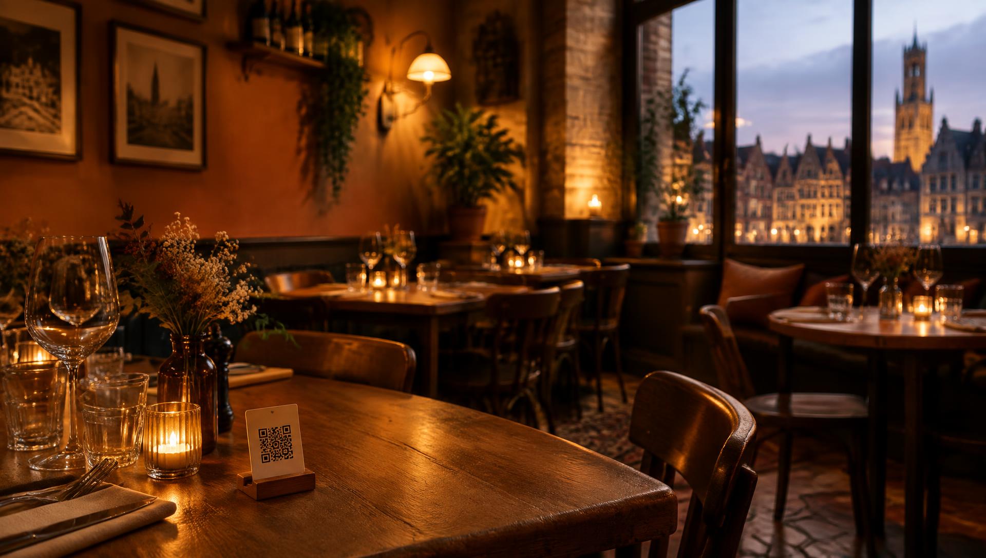 Restauranttafel met QR-menukaart