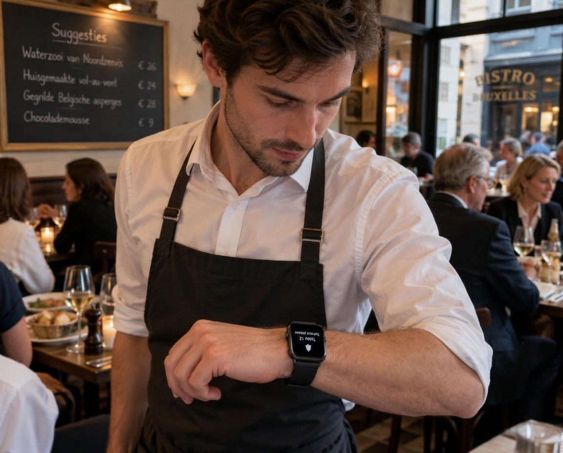 Een tafelvraag bereikt het team, met een melding die op een geschikte smartwatch kan verschijnen.